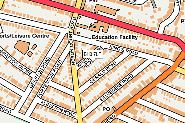 BH3 7LF map - OS OpenMap – Local (Ordnance Survey)