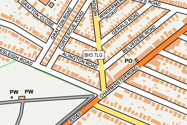 BH3 7LG map - OS OpenMap – Local (Ordnance Survey)