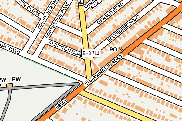 BH3 7LJ map - OS OpenMap – Local (Ordnance Survey)