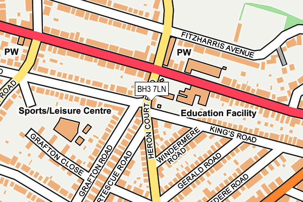 BH3 7LN map - OS OpenMap – Local (Ordnance Survey)