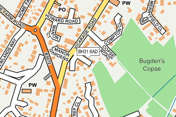 BH31 6AD map - OS OpenMap – Local (Ordnance Survey)