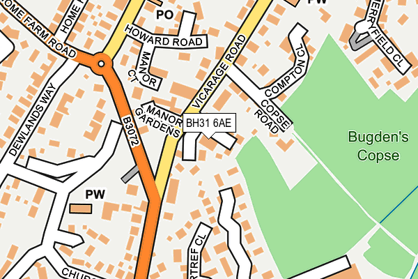 BH31 6AE map - OS OpenMap – Local (Ordnance Survey)