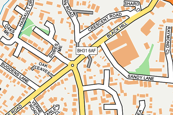 BH31 6AF map - OS OpenMap – Local (Ordnance Survey)