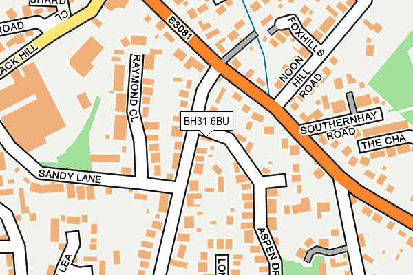 BH31 6BU map - OS OpenMap – Local (Ordnance Survey)