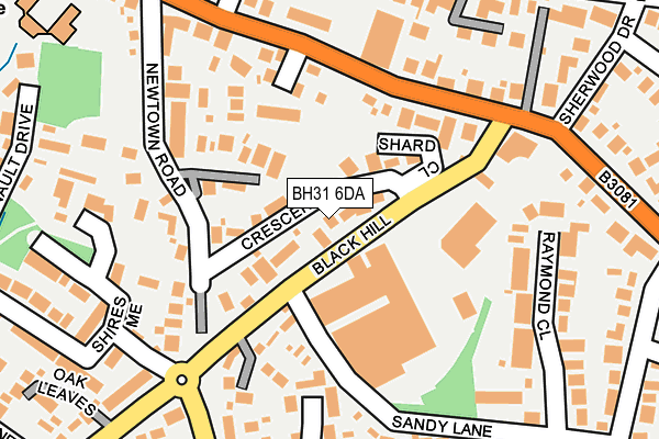 BH31 6DA map - OS OpenMap – Local (Ordnance Survey)