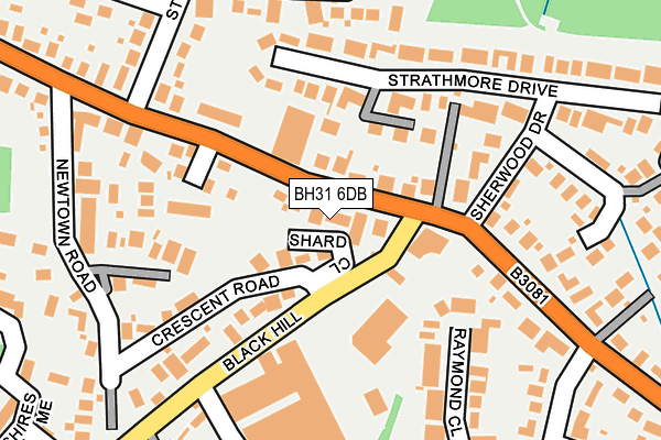 BH31 6DB map - OS OpenMap – Local (Ordnance Survey)