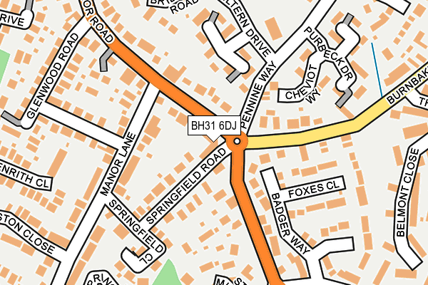 BH31 6DJ map - OS OpenMap – Local (Ordnance Survey)