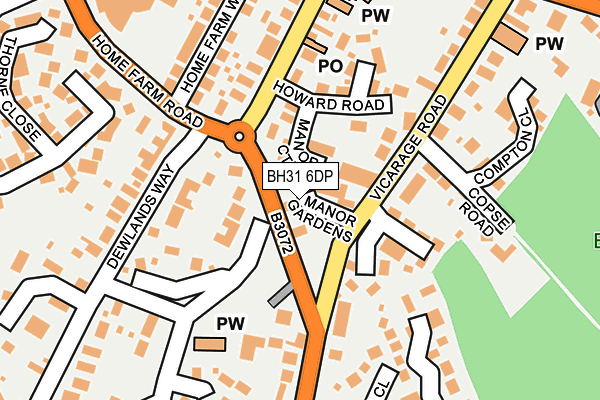 BH31 6DP map - OS OpenMap – Local (Ordnance Survey)