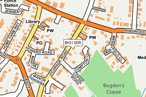 BH31 6DR map - OS OpenMap – Local (Ordnance Survey)