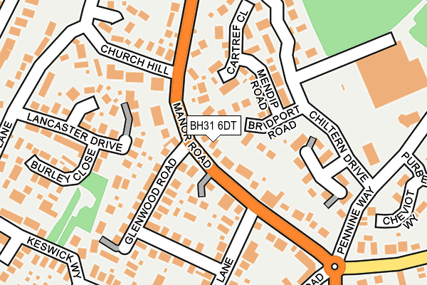 BH31 6DT map - OS OpenMap – Local (Ordnance Survey)
