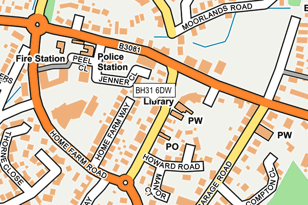 BH31 6DW map - OS OpenMap – Local (Ordnance Survey)