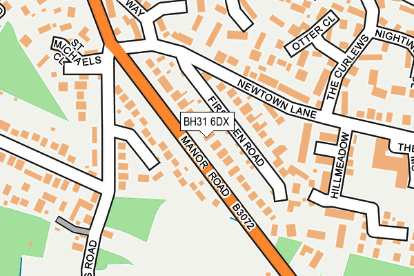 BH31 6DX map - OS OpenMap – Local (Ordnance Survey)