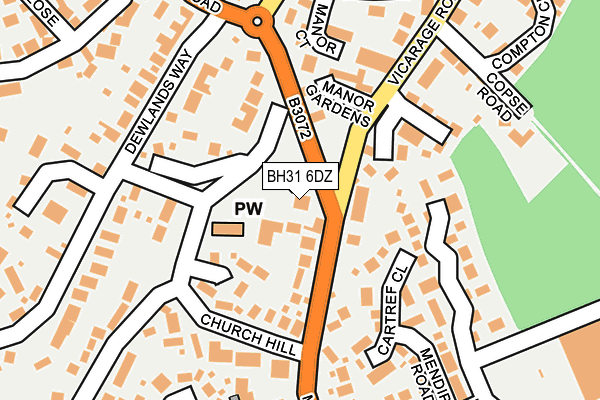 BH31 6DZ map - OS OpenMap – Local (Ordnance Survey)