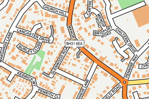 BH31 6EA map - OS OpenMap – Local (Ordnance Survey)