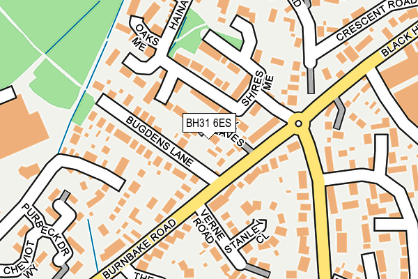 BH31 6ES map - OS OpenMap – Local (Ordnance Survey)