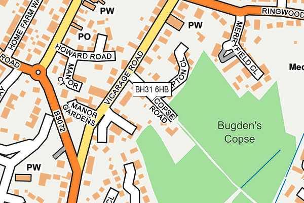 BH31 6HB map - OS OpenMap – Local (Ordnance Survey)
