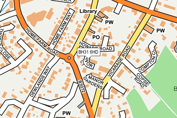 BH31 6HD map - OS OpenMap – Local (Ordnance Survey)