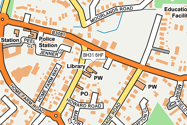 BH31 6HF map - OS OpenMap – Local (Ordnance Survey)