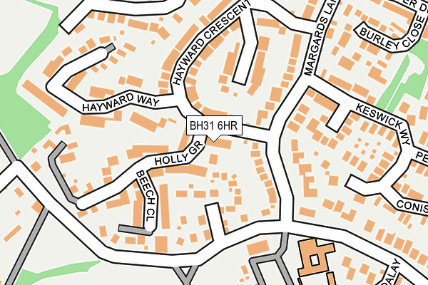 BH31 6HR map - OS OpenMap – Local (Ordnance Survey)