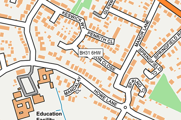 BH31 6HW map - OS OpenMap – Local (Ordnance Survey)