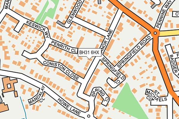 BH31 6HX map - OS OpenMap – Local (Ordnance Survey)