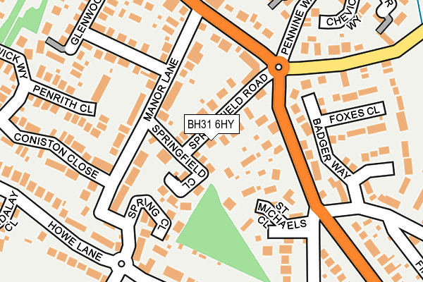 BH31 6HY map - OS OpenMap – Local (Ordnance Survey)