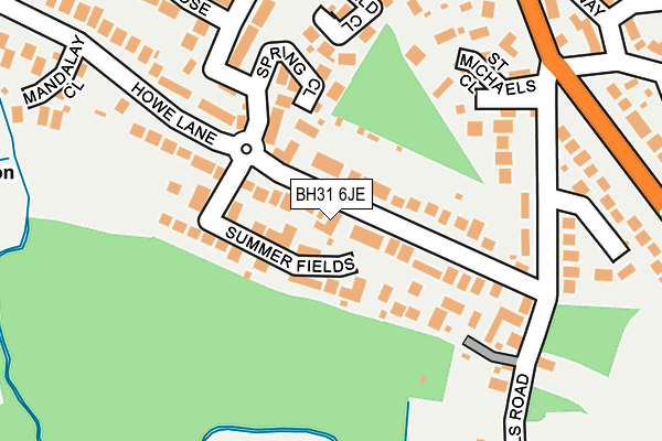BH31 6JE map - OS OpenMap – Local (Ordnance Survey)