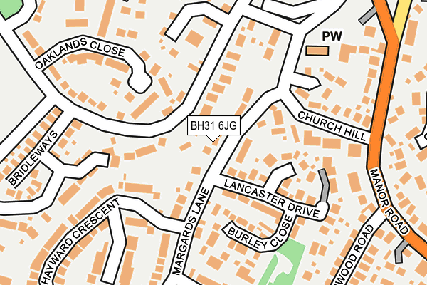 BH31 6JG map - OS OpenMap – Local (Ordnance Survey)