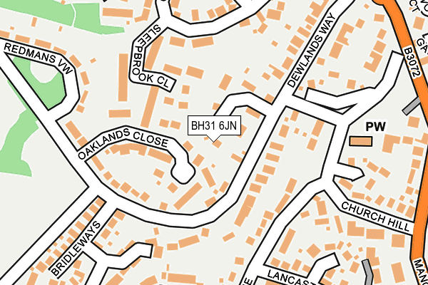 BH31 6JN map - OS OpenMap – Local (Ordnance Survey)
