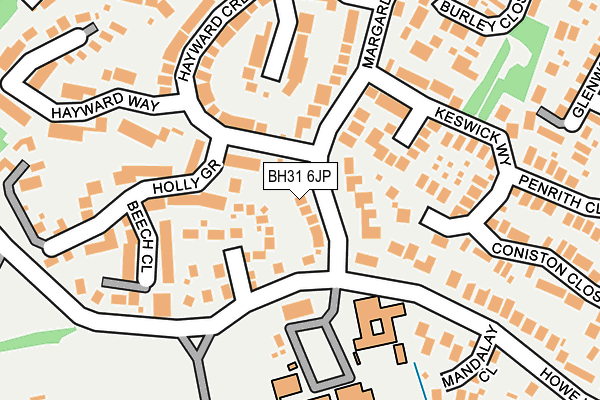 BH31 6JP map - OS OpenMap – Local (Ordnance Survey)