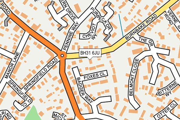 BH31 6JU map - OS OpenMap – Local (Ordnance Survey)