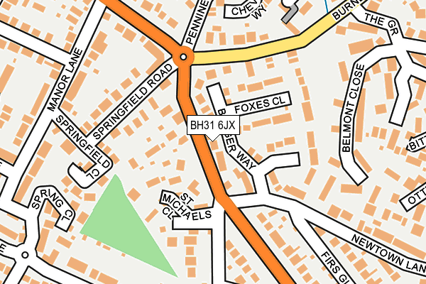 BH31 6JX map - OS OpenMap – Local (Ordnance Survey)