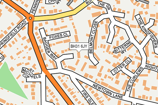BH31 6JY map - OS OpenMap – Local (Ordnance Survey)