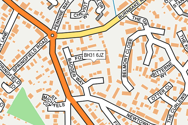 BH31 6JZ map - OS OpenMap – Local (Ordnance Survey)