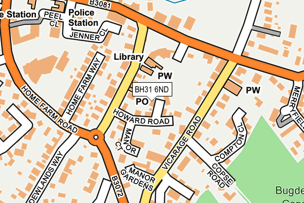 BH31 6ND map - OS OpenMap – Local (Ordnance Survey)