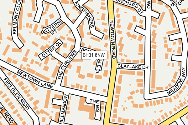 BH31 6NW map - OS OpenMap – Local (Ordnance Survey)