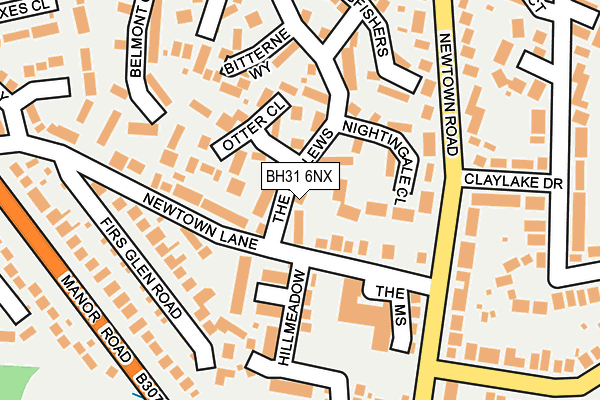 BH31 6NX map - OS OpenMap – Local (Ordnance Survey)