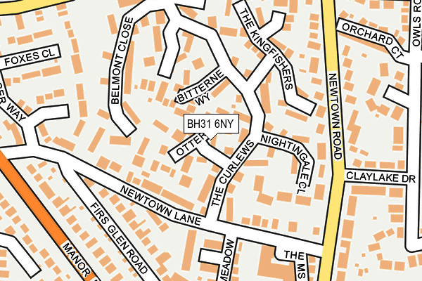 BH31 6NY map - OS OpenMap – Local (Ordnance Survey)