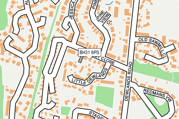BH31 6PS map - OS OpenMap – Local (Ordnance Survey)