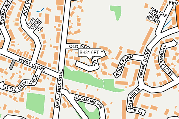 BH31 6PT map - OS OpenMap – Local (Ordnance Survey)