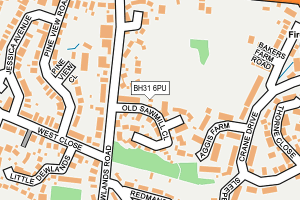 BH31 6PU map - OS OpenMap – Local (Ordnance Survey)
