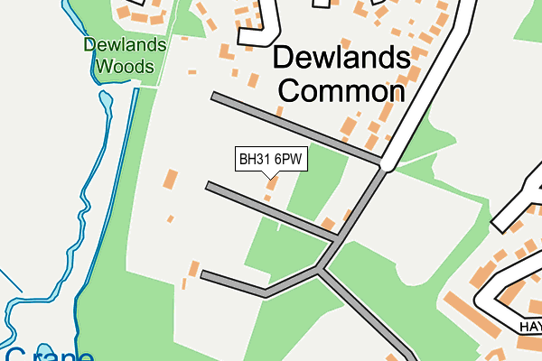 BH31 6PW map - OS OpenMap – Local (Ordnance Survey)