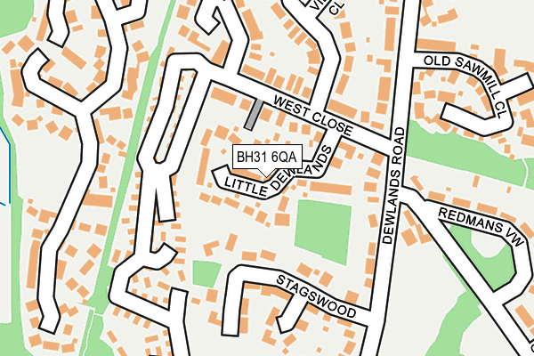 BH31 6QA map - OS OpenMap – Local (Ordnance Survey)