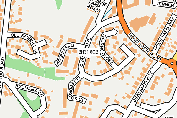 BH31 6QB map - OS OpenMap – Local (Ordnance Survey)