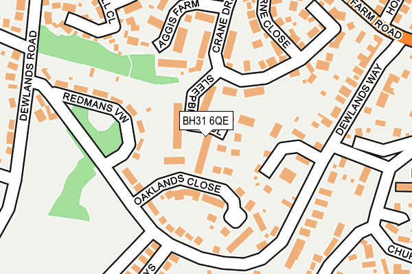 BH31 6QE map - OS OpenMap – Local (Ordnance Survey)