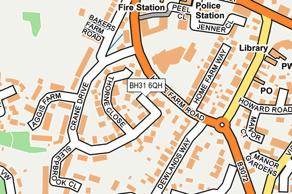 BH31 6QH map - OS OpenMap – Local (Ordnance Survey)