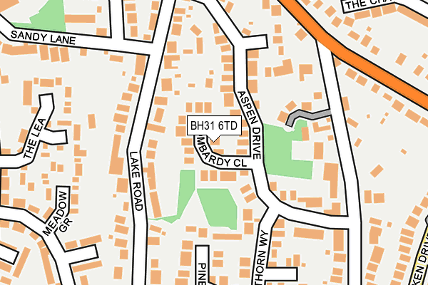 BH31 6TD map - OS OpenMap – Local (Ordnance Survey)