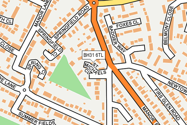 BH31 6TL map - OS OpenMap – Local (Ordnance Survey)