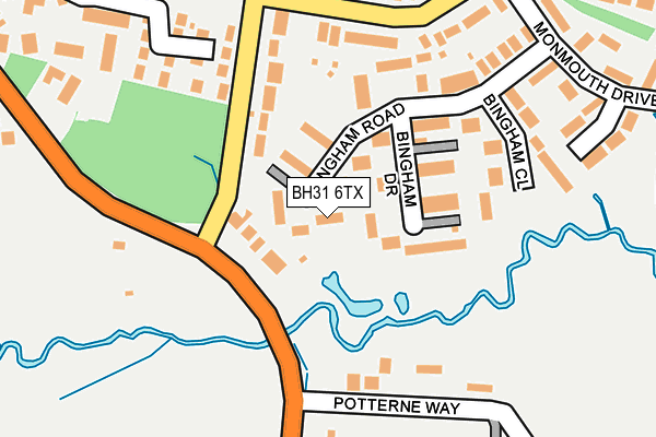 BH31 6TX map - OS OpenMap – Local (Ordnance Survey)