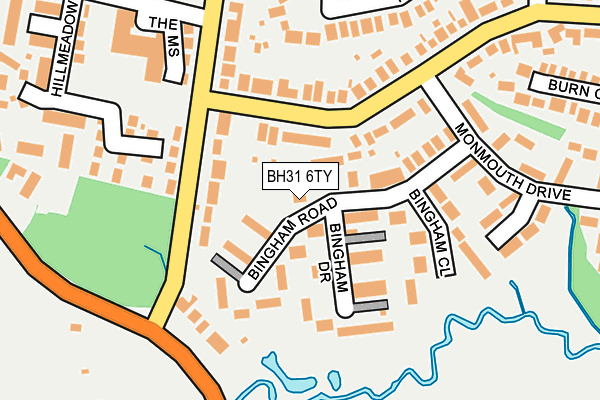 BH31 6TY map - OS OpenMap – Local (Ordnance Survey)